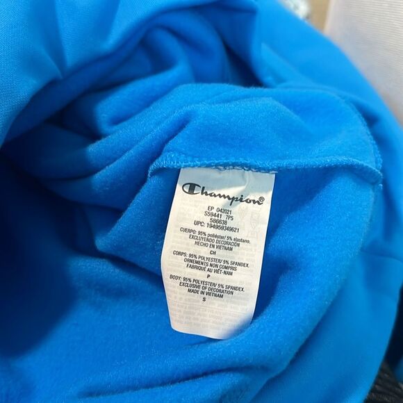 NWT sz S Champion blue lagoon teal hoodie with pouch front - Picture 9 of 10